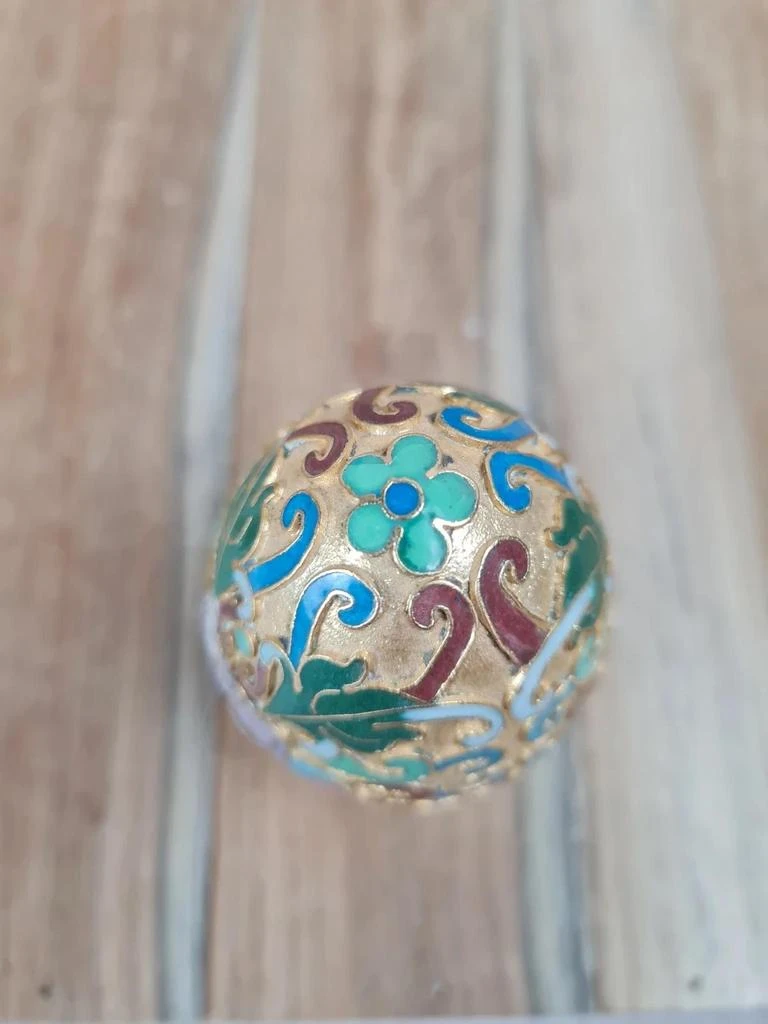 🥚 Ovo decorativo cloisonné dourado – 88fm vintage – photo 3